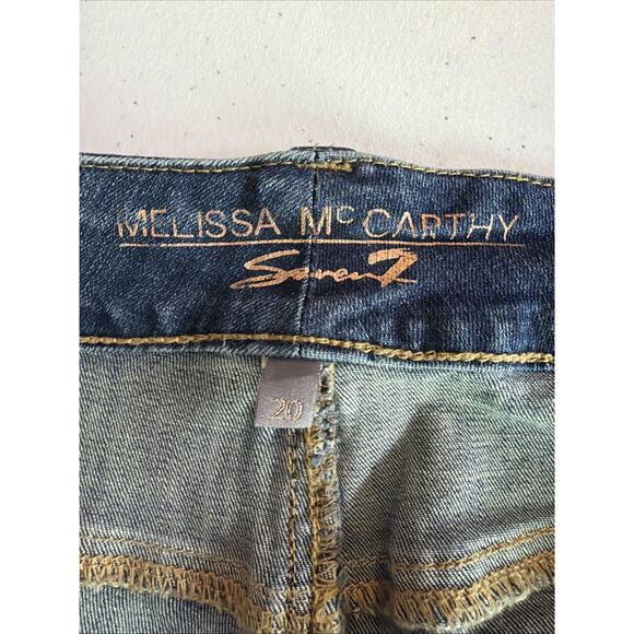 Melissa McCarthy Seven 7 Women's 20 Slimming Girlfriend Patch Denim Jeans 80's - Picture 9 of 14